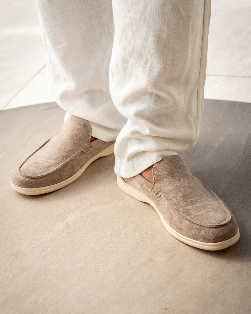Loafers – Sandfarbenes Wildleder